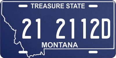 MT license plate 212112D