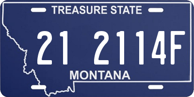 MT license plate 212114F