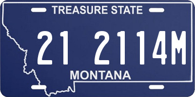 MT license plate 212114M