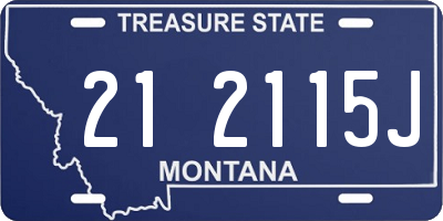 MT license plate 212115J