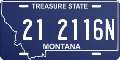 MT license plate 212116N
