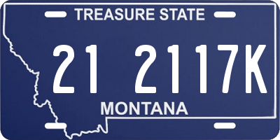 MT license plate 212117K
