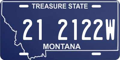 MT license plate 212122W