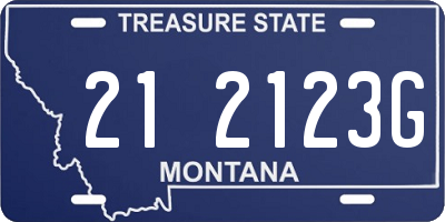 MT license plate 212123G