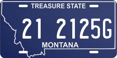 MT license plate 212125G