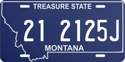 MT license plate 212125J