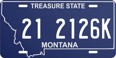 MT license plate 212126K
