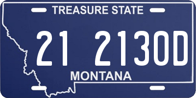 MT license plate 212130D
