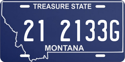 MT license plate 212133G
