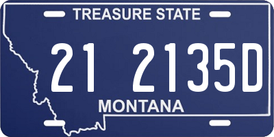 MT license plate 212135D