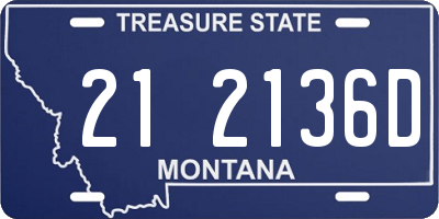 MT license plate 212136D