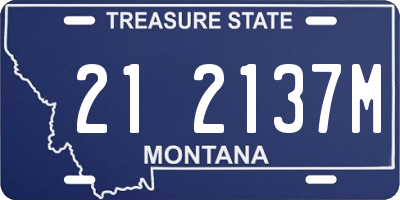 MT license plate 212137M