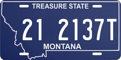 MT license plate 212137T