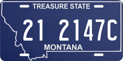 MT license plate 212147C