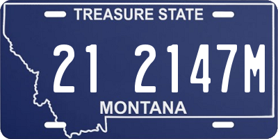 MT license plate 212147M