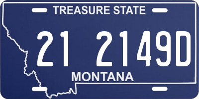 MT license plate 212149D