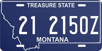MT license plate 212150Z