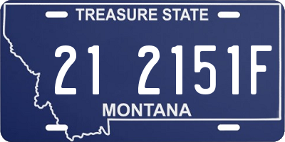 MT license plate 212151F