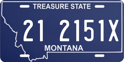 MT license plate 212151X