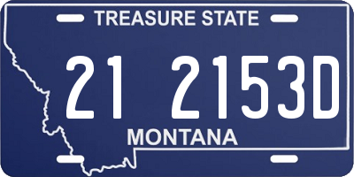 MT license plate 212153D