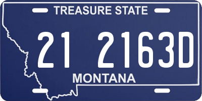 MT license plate 212163D