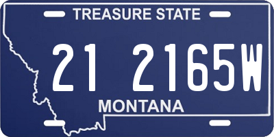 MT license plate 212165W