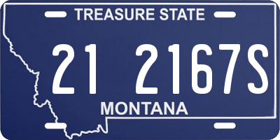 MT license plate 212167S