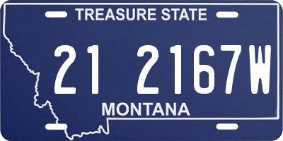 MT license plate 212167W
