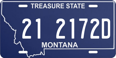 MT license plate 212172D