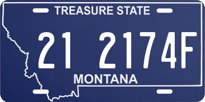 MT license plate 212174F