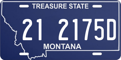 MT license plate 212175D