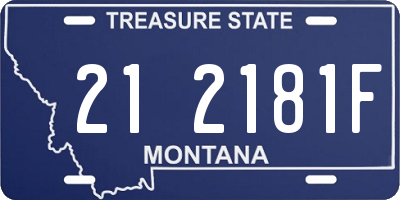 MT license plate 212181F