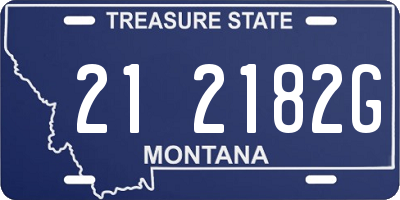 MT license plate 212182G
