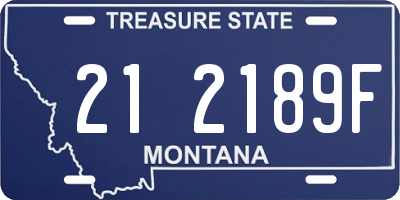MT license plate 212189F