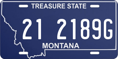 MT license plate 212189G