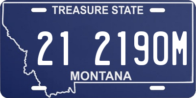MT license plate 212190M