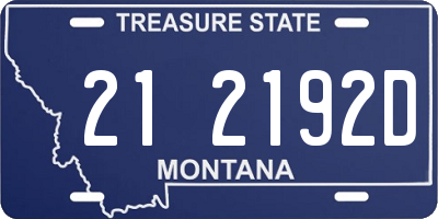 MT license plate 212192D