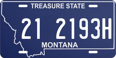 MT license plate 212193H
