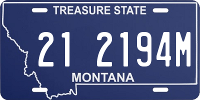 MT license plate 212194M