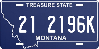 MT license plate 212196K