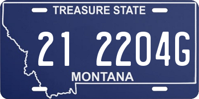 MT license plate 212204G