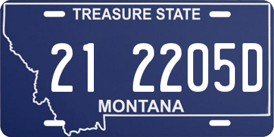 MT license plate 212205D