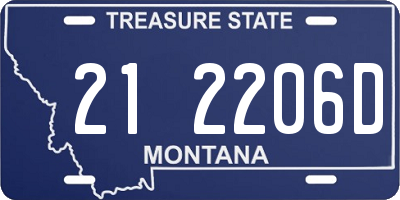 MT license plate 212206D