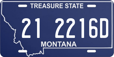 MT license plate 212216D