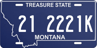 MT license plate 212221K