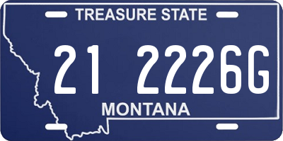 MT license plate 212226G