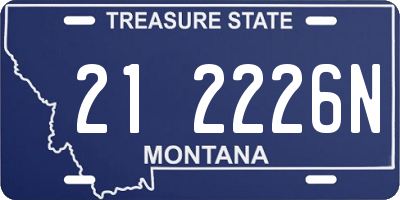 MT license plate 212226N