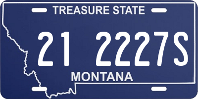 MT license plate 212227S