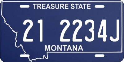 MT license plate 212234J