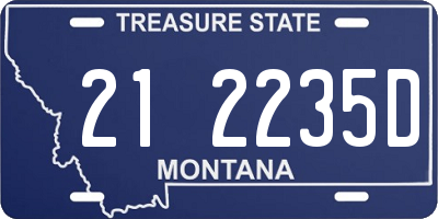 MT license plate 212235D